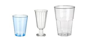 Glasklara Plastbägare