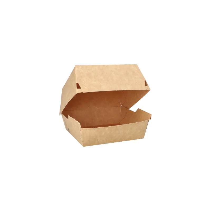 Burgerboxen, Pappe "pure" 12,5 x 12,5 cm braun "100% Fair" groß - Bild 1