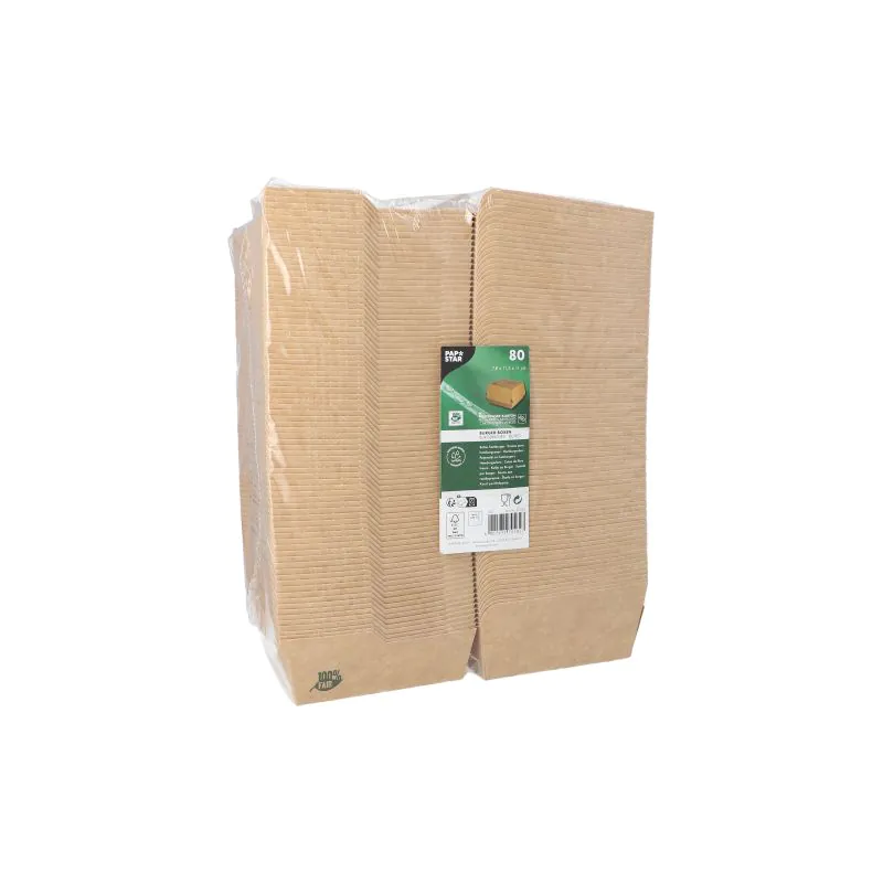 Burgerboxen, Pappe "pure" 12,5 x 12,5 cm braun "100% Fair" groß - Bild 3