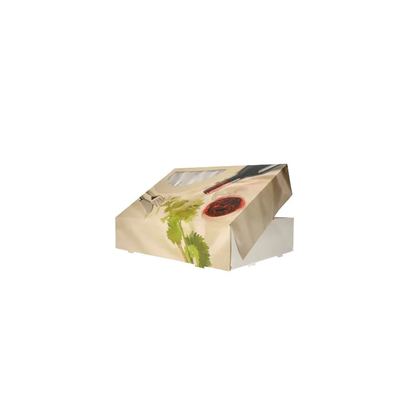 Catering-Kartons 8 x 36 x 25 cm "Burgund" mit Sichtfenster, einteilig - Bild 3