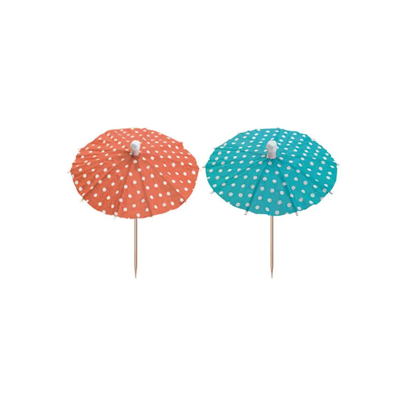 Cocktailschirmchen 10 cm farbig sortiert "Eisschirmchen Dots" - Bild 1