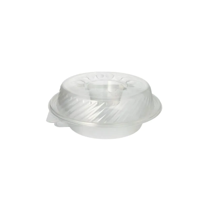 Feinkost- und Salatschalen mit Klappdeckel PP rund 950 ml 9,2 cm x 22 cm x 21,5 cm mit Dipfach - Bild 1