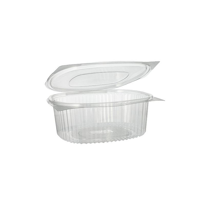 Feinkostbecher & Salatschalen To Go mit Klappdeckel, R-PET oval 1500 ml - Bild 1 Feinkostbecher & Salatschalen To Go mit Klappdeckel, R-PET oval 1500 ml - Bild 1