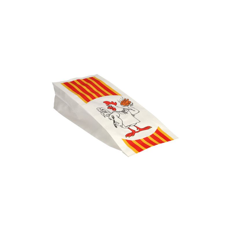 Hähnchenbeutel, Papier mit HDPE-Einlage, 24 x 10,5 x 5,5 cm "Grillhähnchen" - Bild 1 Hähnchenbeutel, Papier mit HDPE-Einlage, 24 x 10,5 x 5,5 cm "Grillhähnchen" - Bild 1