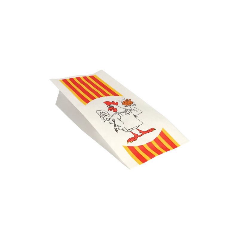 Hähnchenbeutel, Papier mit HDPE-Einlage, 28 x 13 x 8 cm, "Grillhähnchen"  - Bild 1