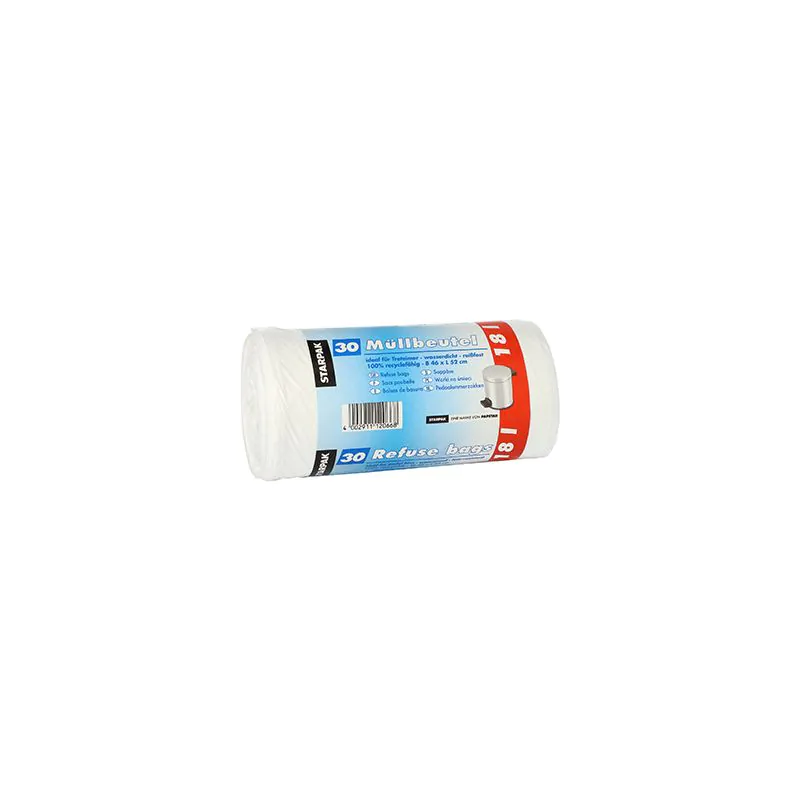 Müllbeutel, 18 l, weiss, H 52 x B 46 cm - Bild 1 Müllbeutel, 18 l, weiss, H 52 x B 46 cm - Bild 1
