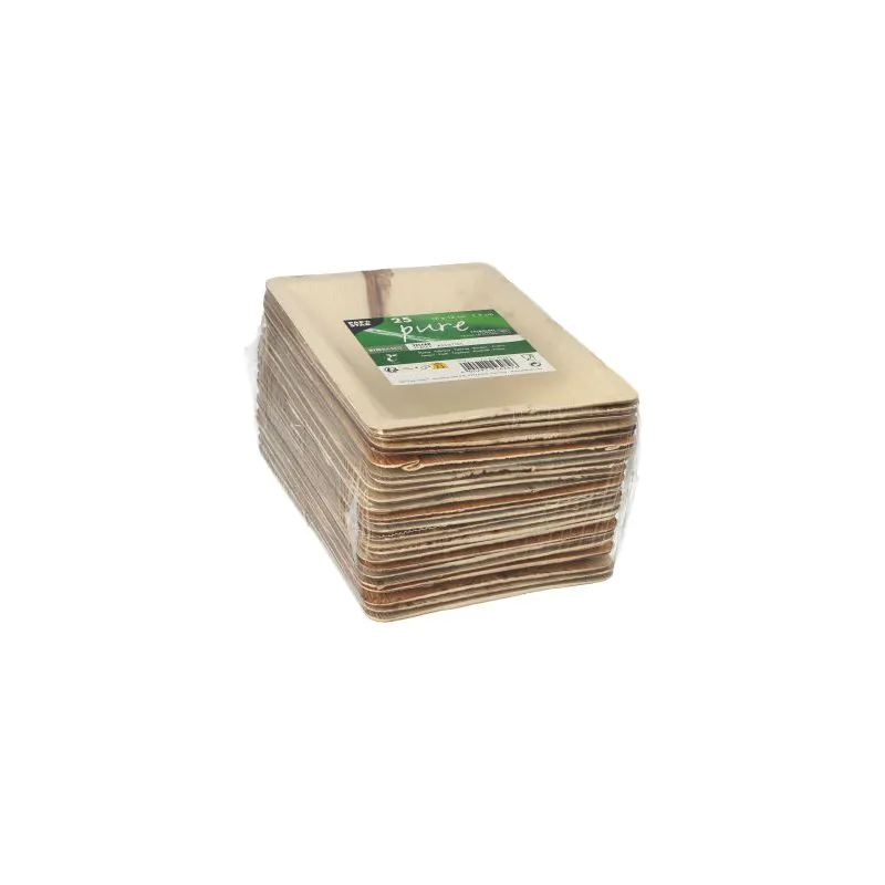 Palmblatt Teller "pure" eckig 17 x 12 cm natur - Bild 2