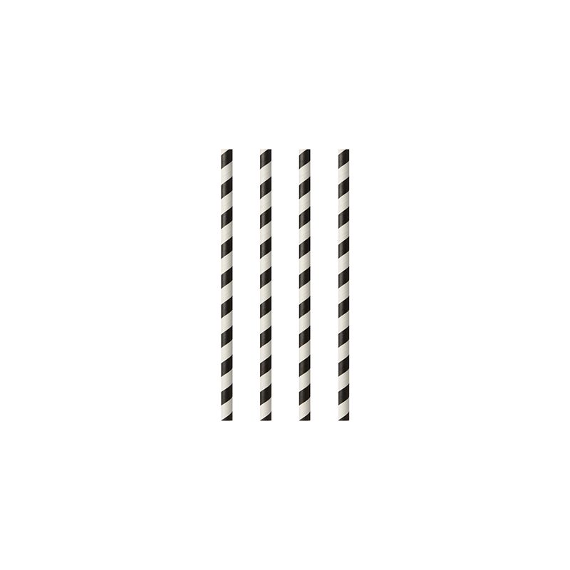 Papierstrohhalme "pure" Ø 6 mm · 24 cm schwarz/weiss "Stripes" - Bild 1 Papierstrohhalme "pure" Ø 6 mm · 24 cm schwarz/weiss "Stripes" - Bild 1