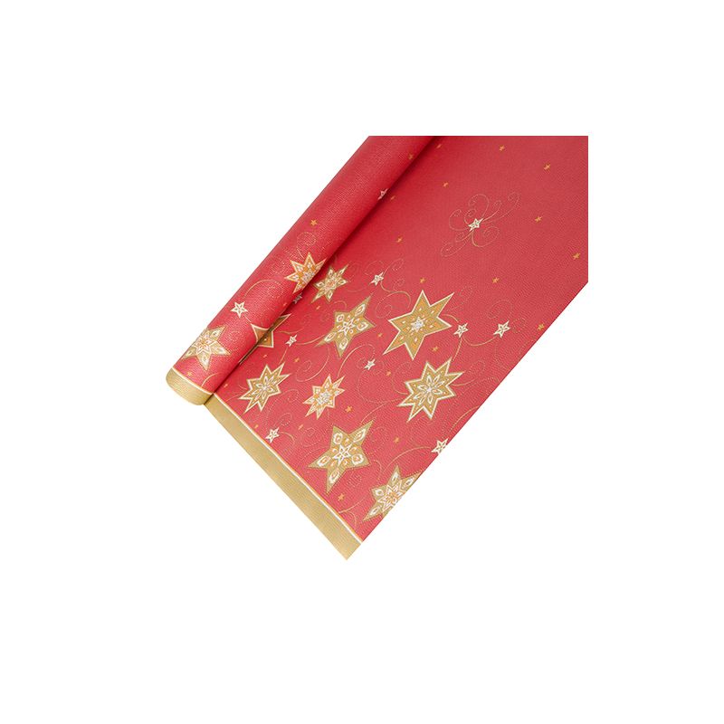 Papiertischdecke für Weihnachten, rot 6 x 1,2 m "Just Stars" - Bild 1 Papiertischdecke für Weihnachten, rot 6 x 1,2 m "Just Stars" - Bild 1