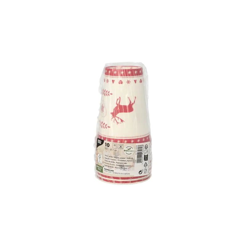 Pappbecher, 0,2 l Ø 7 cm · 9,7 cm rot "Rennes" - Bild 2