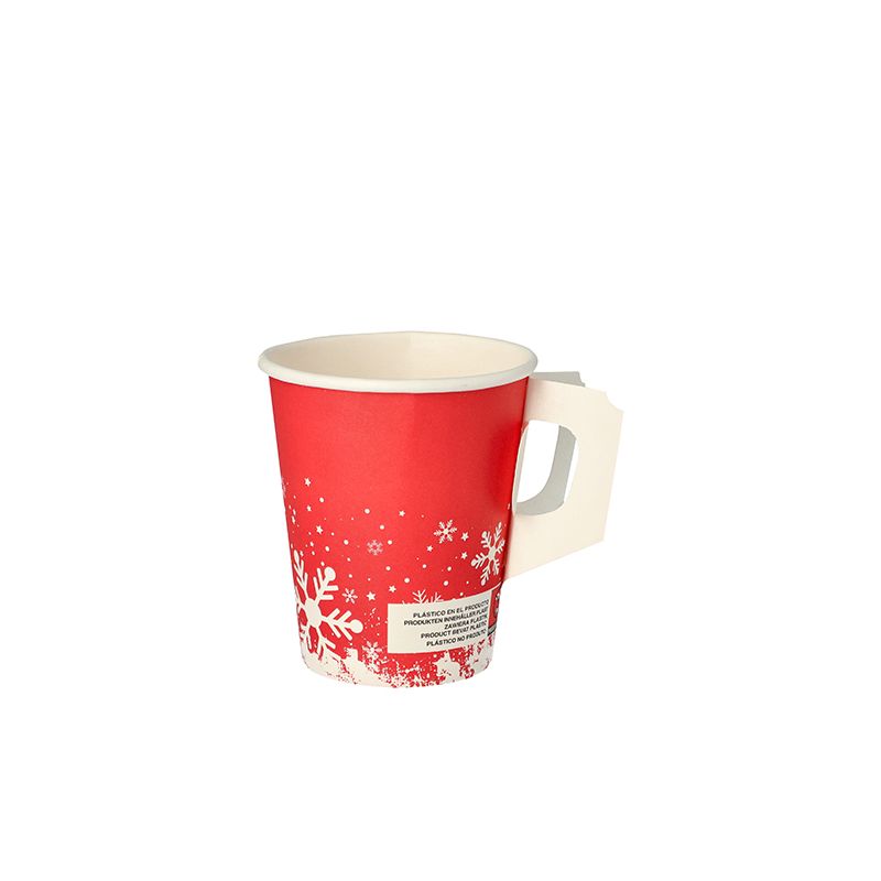 Pappbecher für Heißgetränke mit Henkel, 0,2 l mit Motiv "Winter Time" - Bild 1 Pappbecher für Heißgetränke mit Henkel, 0,2 l mit Motiv "Winter Time" - Bild 1