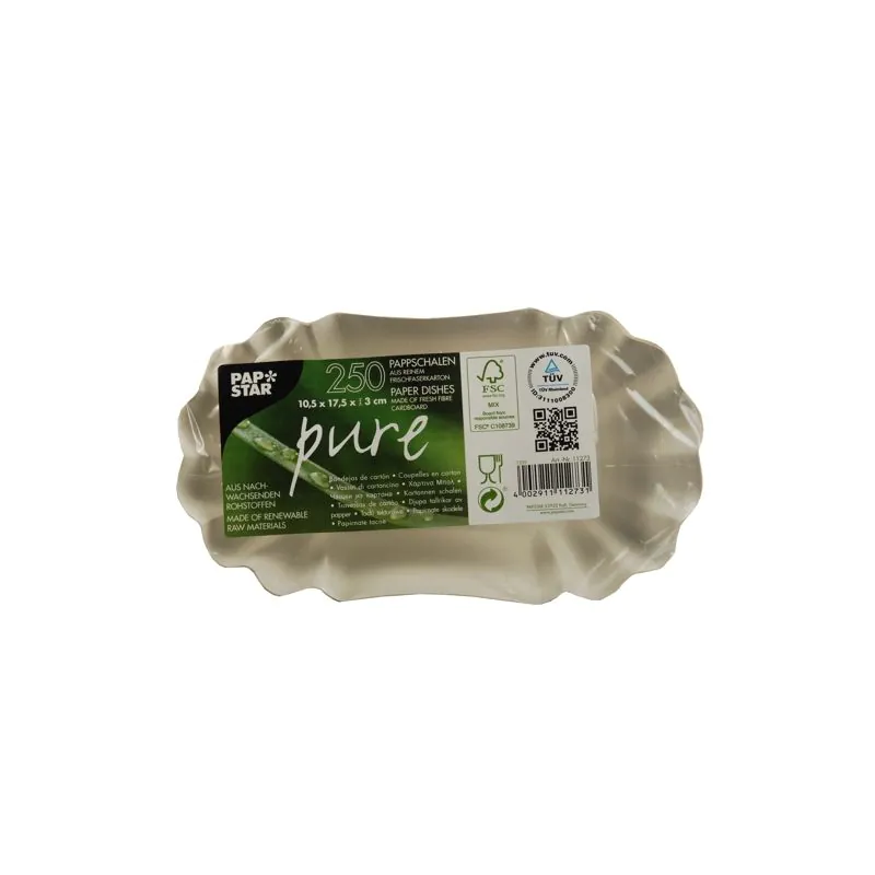 Pappschalen oval "pure" 10,5 x 17,5 x 3 cm weiss - Bild 3