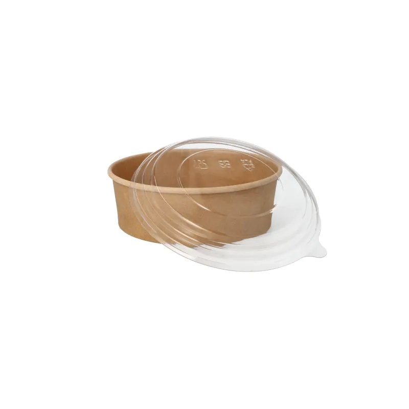 Salatschalen To Go aus Pappe, rund, 500 ml, braun,  Ø 15 cm, 4,6 cm - Bild 4