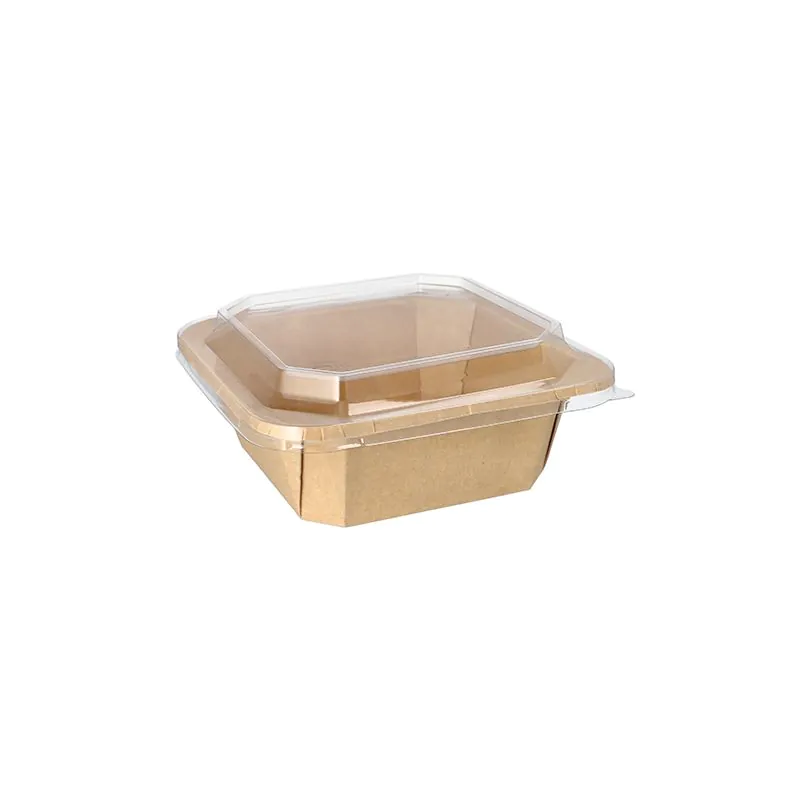 Salatschalen aus Pappe, 1200 ml, 18 x 18 cm x 6 cm braun - Bild 3