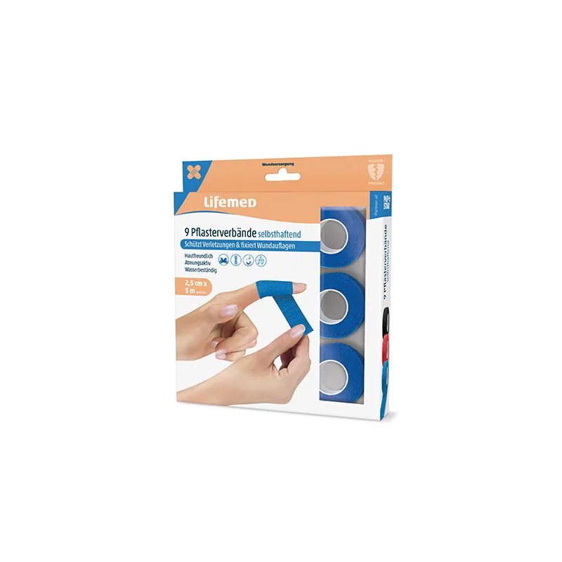 Selbsthaftende Pflaster, 5 m x 2,5 cm blau - Bild 2
