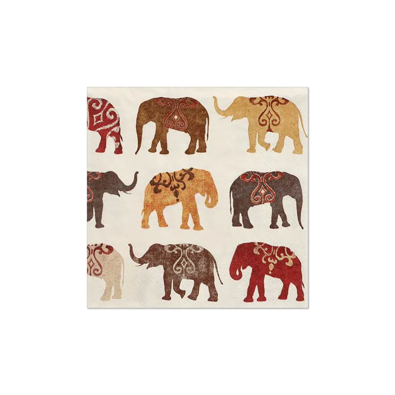 Servietten, 3-lagig 1/4-Falz 33 x 33 cm "Elephants" - Bild 1 Servietten, 3-lagig 1/4-Falz 33 x 33 cm "Elephants" - Bild 1