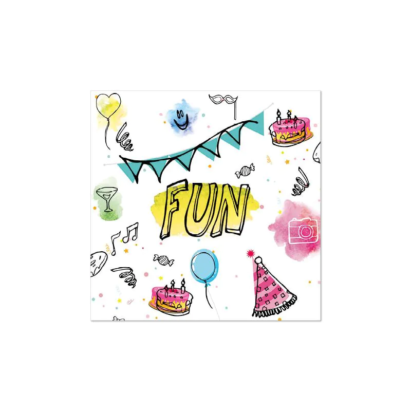 Servietten, 3-lagig 1/4-Falz 33 x 33 cm "Fun" - Bild 1 Servietten, 3-lagig 1/4-Falz 33 x 33 cm "Fun" - Bild 1
