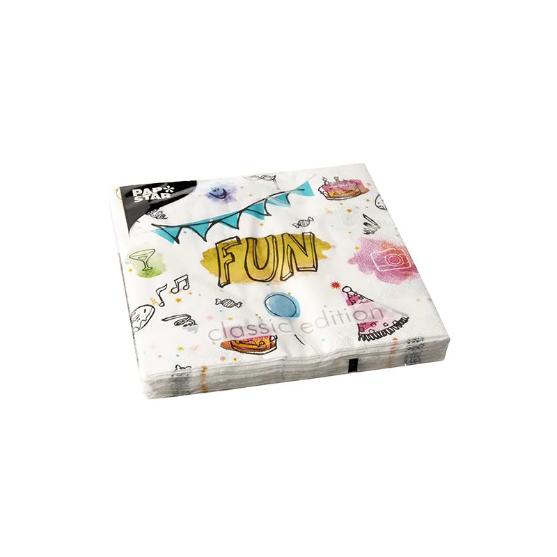 Servietten, 3-lagig 1/4-Falz 33 x 33 cm "Fun" - Bild 2