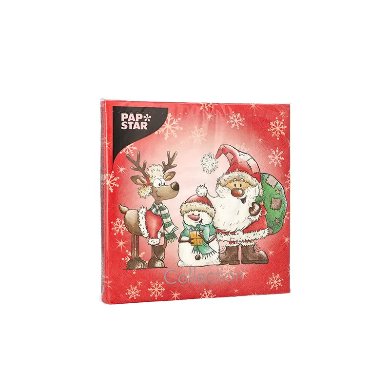 Servietten, 3-lagig 1/4-Falz 33 x 33 cm "Santa"s Companions" - Bild 2