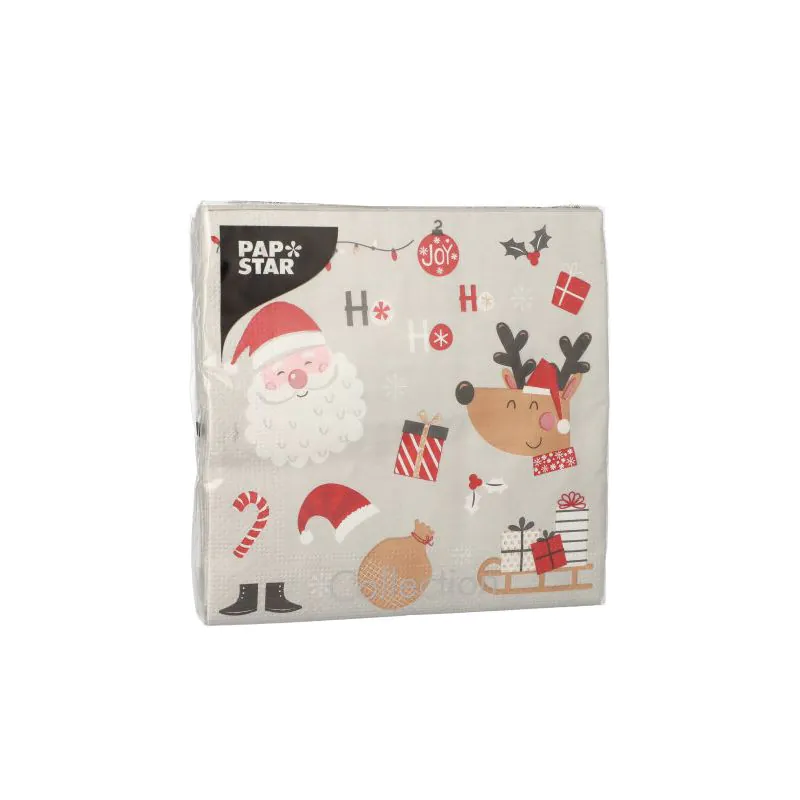Servietten, 3-lagig 1/4-Falz 33 x 33 cm "Vive Noel" - Bild 2
