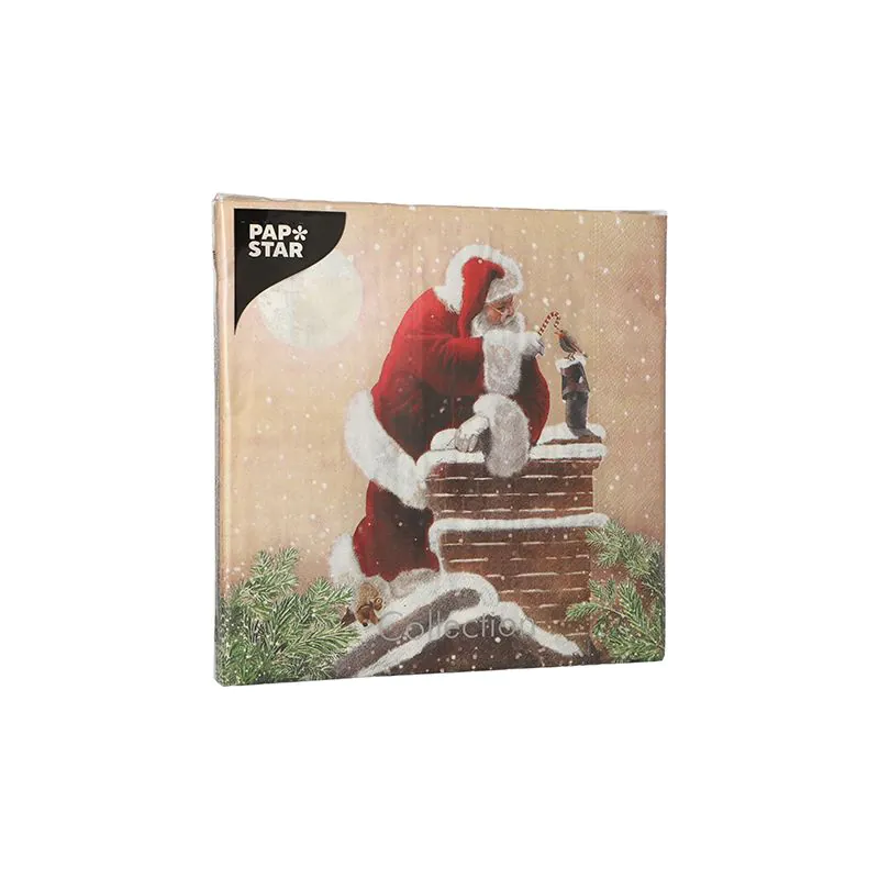 Servietten, 3-lagig 1/4-Falz 40 x 40 cm "Dans la Cheminee" - Bild 2