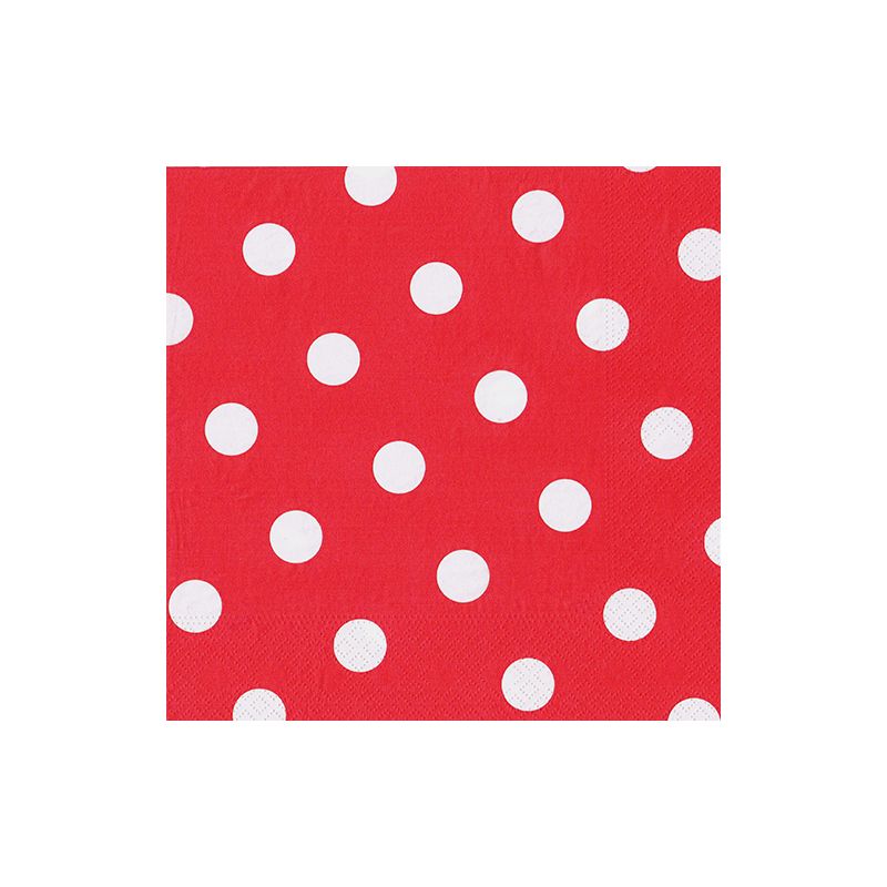 Servietten, rot 3-lagig 1/4-Falz 40 x 40 cm "Dots" - Bild 1 Servietten, rot 3-lagig 1/4-Falz 40 x 40 cm "Dots" - Bild 1