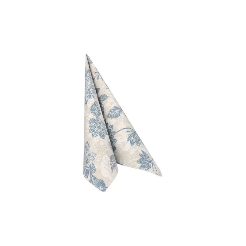 Servietten "ROYAL Collection" 1/4-Falz 40 x 40 cm arktikblau "Flowers" - Bild 2