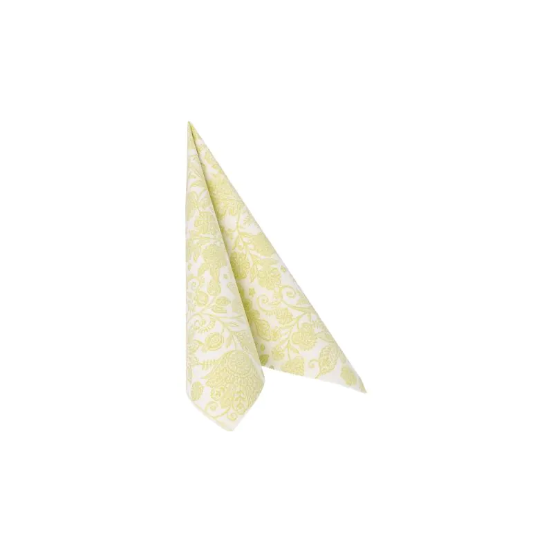 Servietten "ROYAL Collection" 1/4-Falz 40 x 40 cm limonengrün "Paisley" - Bild 2