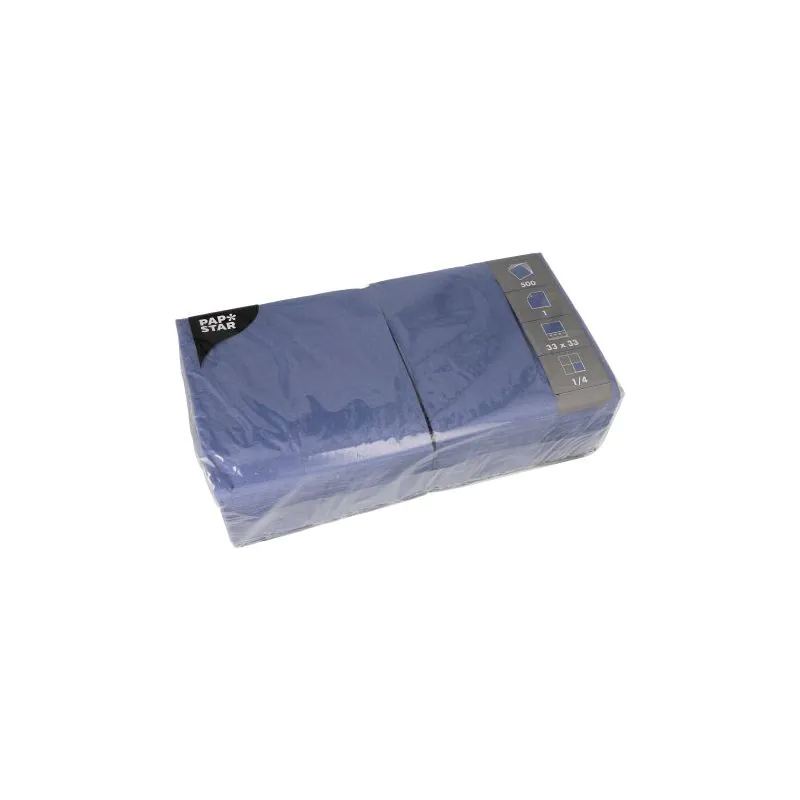 Servietten, dunkelblau 1-lagig 1/4-Falz 33 x 33 cm - Bild 1 Servietten, dunkelblau 1-lagig 1/4-Falz 33 x 33 cm - Bild 1