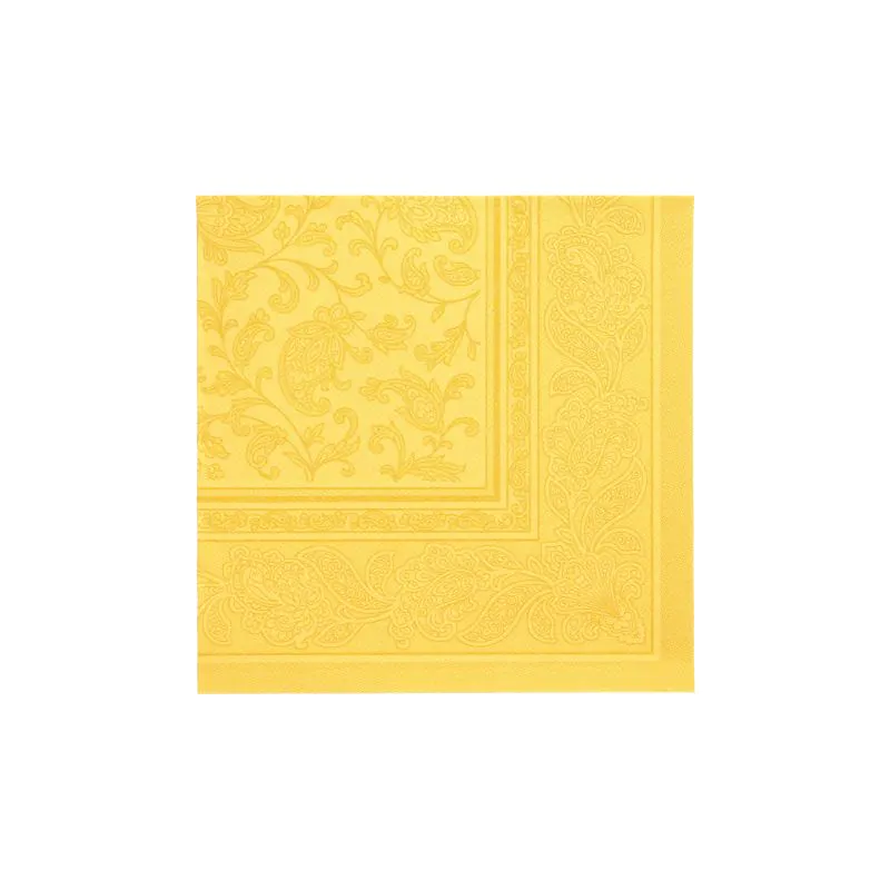 Servietten, gelb "ROYAL Collection" 1/4-Falz 40 x 40 cm "Ornaments" - Bild 1
