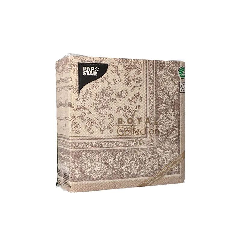 Servietten, mocca "ROYAL Collection" 1/4-Falz 40 x 40 cm "Ornaments" - Bild 3
