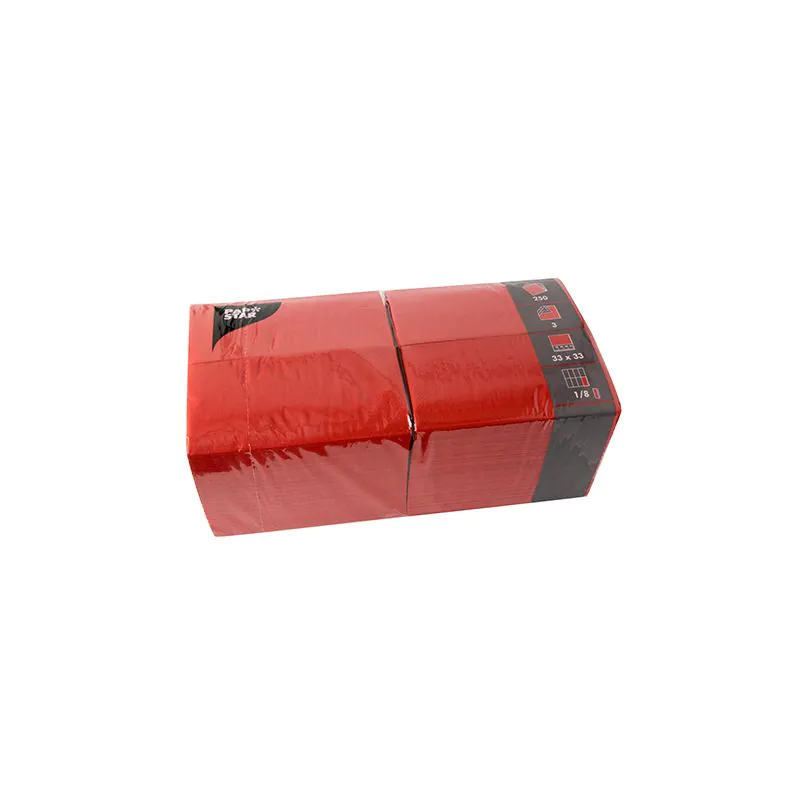 Servietten, rot 3-lagig 1/8-Falz 33 x 33 cm - Bild 1 Servietten, rot 3-lagig 1/8-Falz 33 x 33 cm - Bild 1