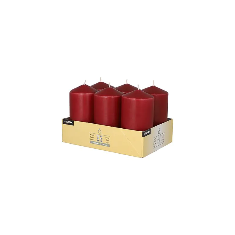 Stumpenkerzen bordeaux Ø 60 mm · 115 mm - Bild 1 Stumpenkerzen bordeaux Ø 60 mm · 115 mm - Bild 1