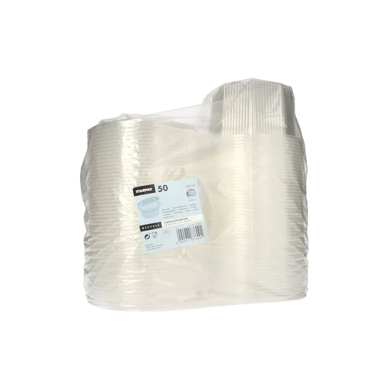 Transparenter Verpackungsbecher mit anhängendem Klappdeckel, 1000 ml - Bild 2