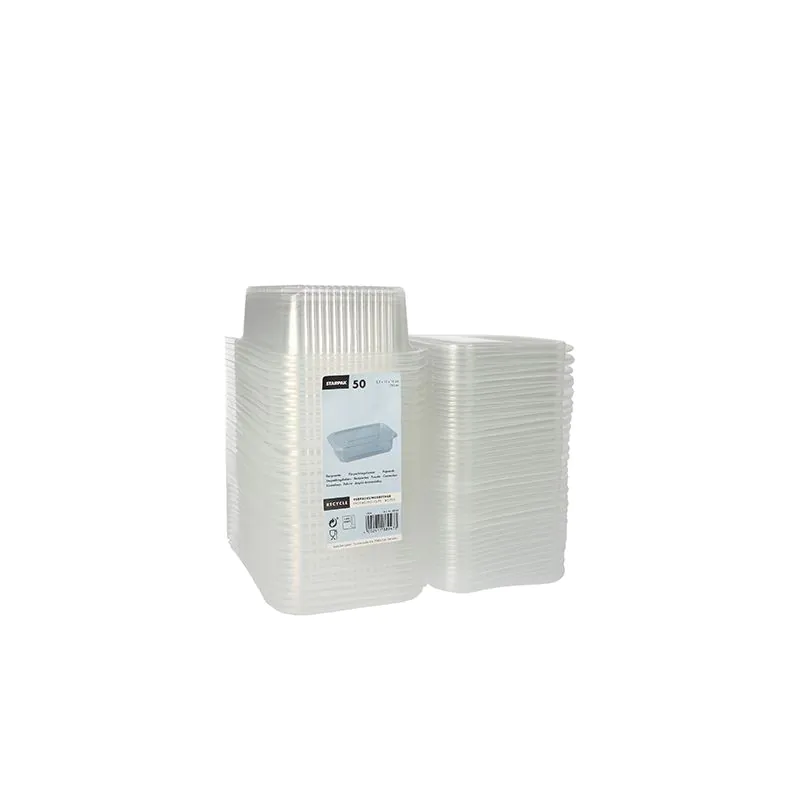 Verpackungsbecher mit Klappdeckeln, PP rechteckig 750 ml transparent - Bild 2