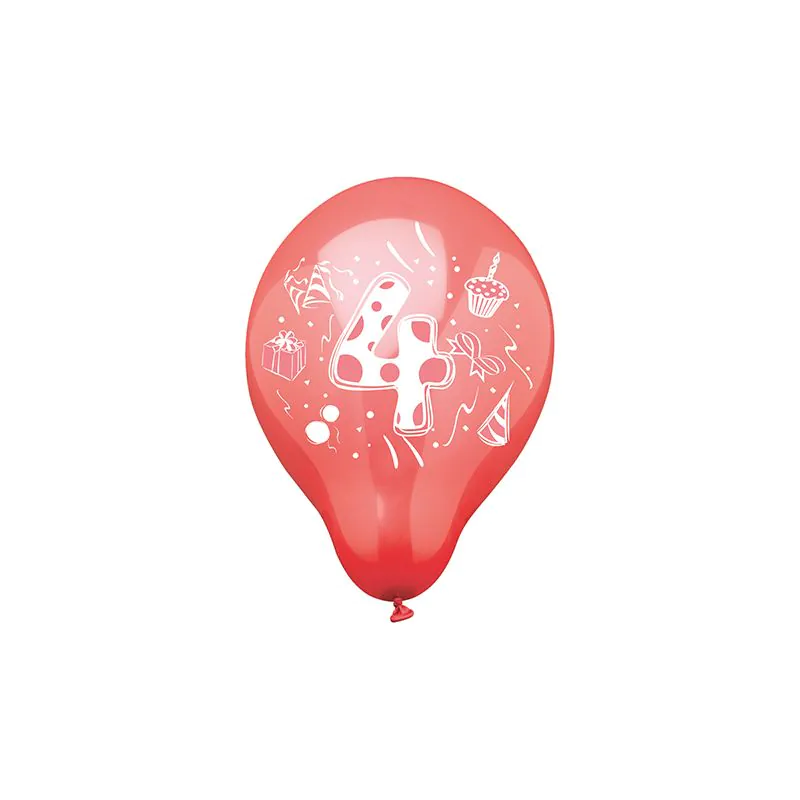 Zahlenluftballons Ø 25 cm farbig sortiert "4" - Bild 1
