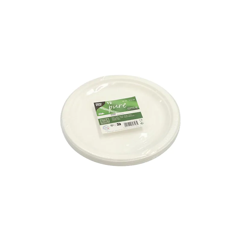 Zuckerrohr Teller, "pure" Ø 23 cm weiss - Bild 2