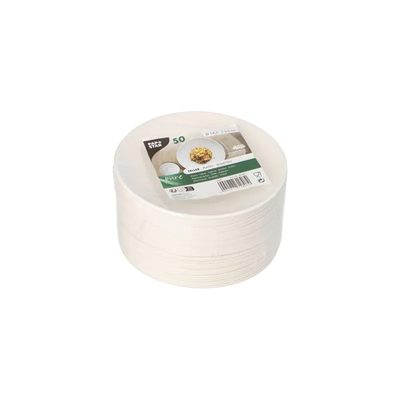 Zuckerrohrteller "pure" rund Ø 14,5 cm · 3,5 cm weiss "Cella" - Bild 2