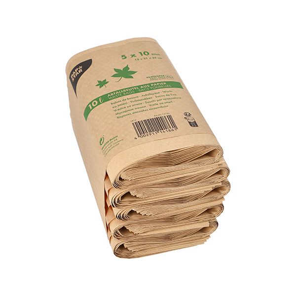 Bio-Kompostbeutel aus Papier, 10 l, braun, H 35 x B 21 cm - Bild 1
