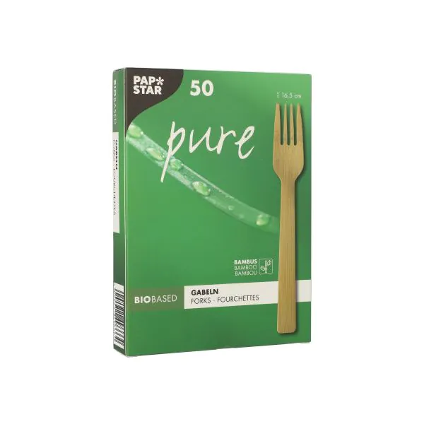 Bambus Gabeln "pure" 16,5 cm natur - Bild 2
