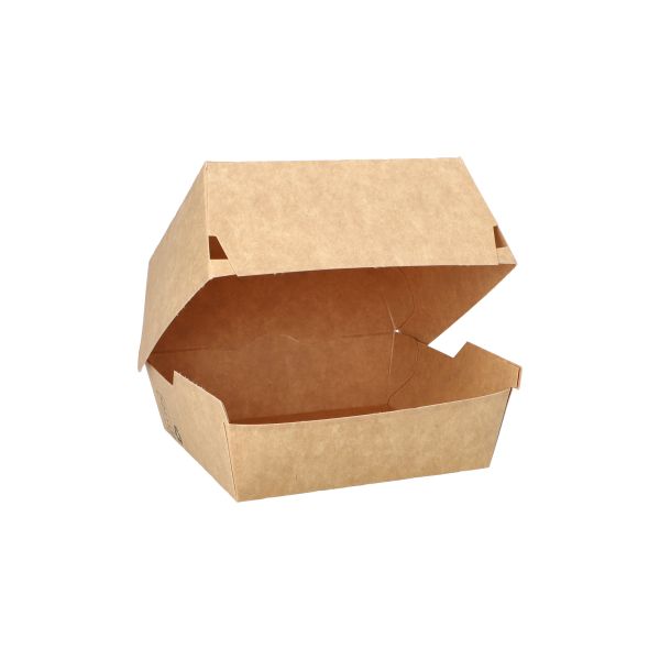 Burgerboxen, Pappe "pure" 12,5 x 12,5 cm braun "100% Fair" groß - Bild 1