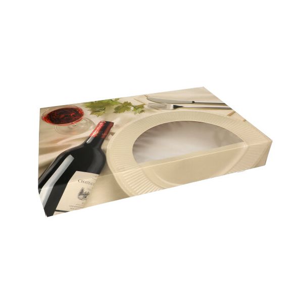Catering-Kartons 8 x 55 x 37,5 cm "Burgund" mit Sichtfenster, zweiteilig - Bild 1
