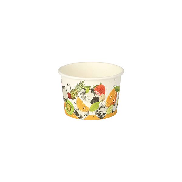 Eisbecher, Pappe, 125 ml, rund Ø 7,5 cm,  5 cm, "Früchte"
 - Bild 1