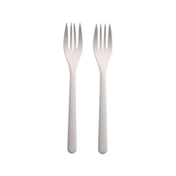 Gabeln (Mehrweg), Bio-PP, 18,5 cm, weiss, extra stabil - Bild 1