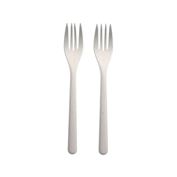 Gabeln (Mehrweg), Bio-PP, 18,5 cm, weiss, extra stabil - Bild 1