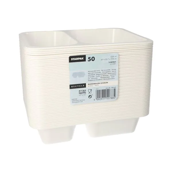 Mikrowellenschalen, PP 2-geteilt 1205 ml weiss - Bild 2