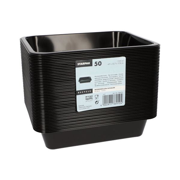 Mikrowellenschalen, PP ungeteilt 1330 ml schwarz - Bild 2