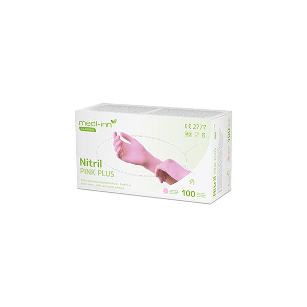 "Medi-Inn® Classic" Handschuhe, Nitril puderfrei pink "Nitril Pink Plus" Größe S - Bild 1