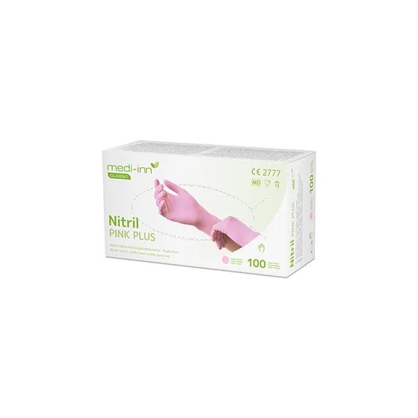 "Medi-Inn® Classic" Handschuhe, Nitril puderfrei pink "Nitril Pink Plus" Größe S - Bild 1