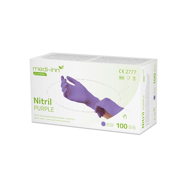 "Medi-Inn® Classic" Handschuhe, Nitril puderfrei lila "Nitril Purple" Größe L - Bild 1